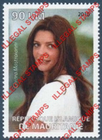 MAURITANIA 2010 Chiara Mastroianni Counterfeit Illegal Stamp (Stamp 1) MAURITANIA 2010 Chiara Mastroianni Counterfeit Illegal Stamp (Stamp 1)