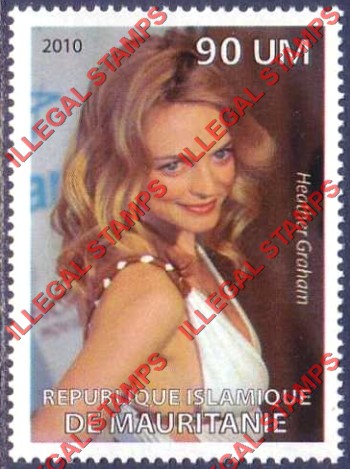 MAURITANIA 2010 Heather Graham Counterfeit Illegal Stamp MAURITANIA 2010 Heather Graham Counterfeit Illegal Stamp