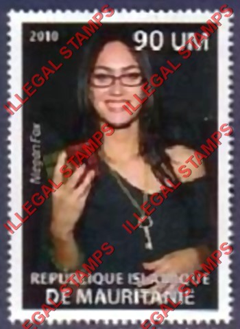 MAURITANIA 2010 Megan Fox Counterfeit Illegal Stamp (Stamp 1) MAURITANIA 2010 Megan Fox Counterfeit Illegal Stamp (Stamp 1)
