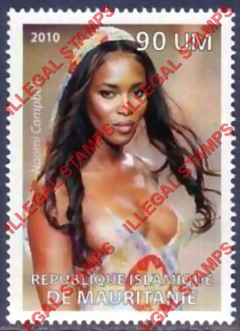MAURITANIA 2010 Naomi Campbell Counterfeit Illegal Stamp (Stamp 2) MAURITANIA 2010 Naomi Campbell Counterfeit Illegal Stamp (Stamp 2)