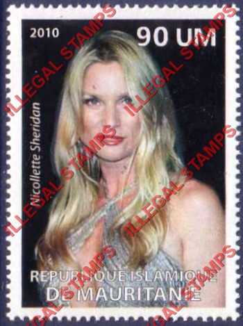 MAURITANIA 2010 Nicollette Sheridan Counterfeit Illegal Stamp MAURITANIA 2010 Nicollette Sheridan Counterfeit Illegal Stamp