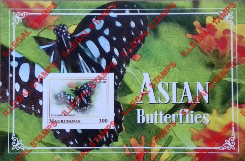 MAURITANIA 2018 Butterflies Asian Counterfeit Illegal Stamp Souvenir Sheet of 1 MAURITANIA 2018 Butterflies Asian Counterfeit Illegal Stamp Souvenir Sheet of 1