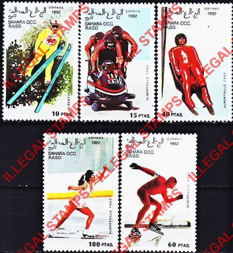Sahara Occ. RASD 1992 Olympic Games in Albertville Counterfeit Illegal Stamp Set of 5 Sahara Occ. RASD 1992 Olympic Games in Albertville Counterfeit Illegal Stamp Set of 5