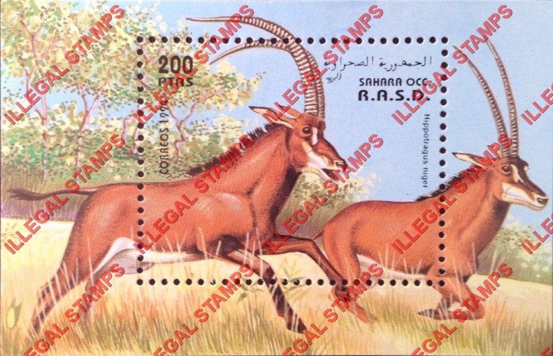 Sahara Occ. RASD 1994 Animals Counterfeit Illegal Stamp Souvenir Sheet of 1 Sahara Occ. RASD 1994 Animals Counterfeit Illegal Stamp Souvenir Sheet of 1