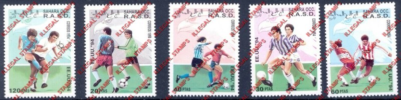 Sahara Occ. RASD 1994 Football Soccer Counterfeit Illegal Stamp Set of 5 Sahara Occ. RASD 1994 Football Soccer Counterfeit Illegal Stamp Set of 5