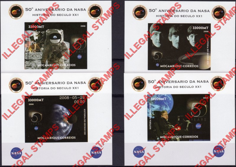 Mozambique 2008 Space NASA 50th Anniversary Counterfeit Illegal Stamp Deluxe Souvenir Sheets of 1 Mozambique 2008 Space NASA 50th Anniversary Counterfeit Illegal Stamp Deluxe Souvenir Sheets of 1