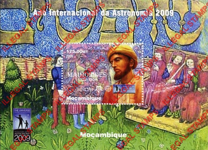 Mozambique 2009 Year of Astronomy Counterfeit Illegal Stamp Souvenir Sheet of 1 Mozambique 2009 Year of Astronomy Counterfeit Illegal Stamp Souvenir Sheet of 1