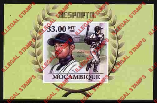 Mozambique 2010 Baseball Ichiro Suzuki Counterfeit Illegal Stamp Deluxe Souvenir Sheet of 1 Mozambique 2010 Baseball Ichiro Suzuki Counterfeit Illegal Stamp Deluxe Souvenir Sheet of 1