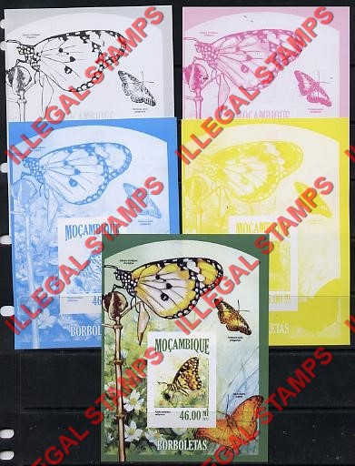 Mozambique 2013 Butterflies Counterfeit Illegal Stamp Souvenir Sheet of 1 Color Proof Set Mozambique 2013 Butterflies Counterfeit Illegal Stamp Souvenir Sheet of 1 Color Proof Set