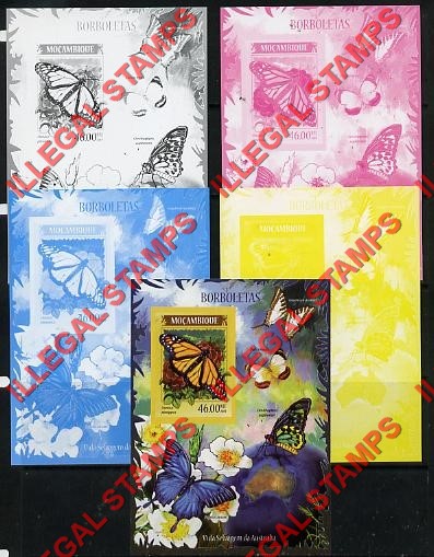 Mozambique 2014 Butterflies Australia Counterfeit Illegal Stamp Souvenir Sheet of 1 Color Proof Set Mozambique 2014 Butterflies Australia Counterfeit Illegal Stamp Souvenir Sheet of 1 Color Proof Set