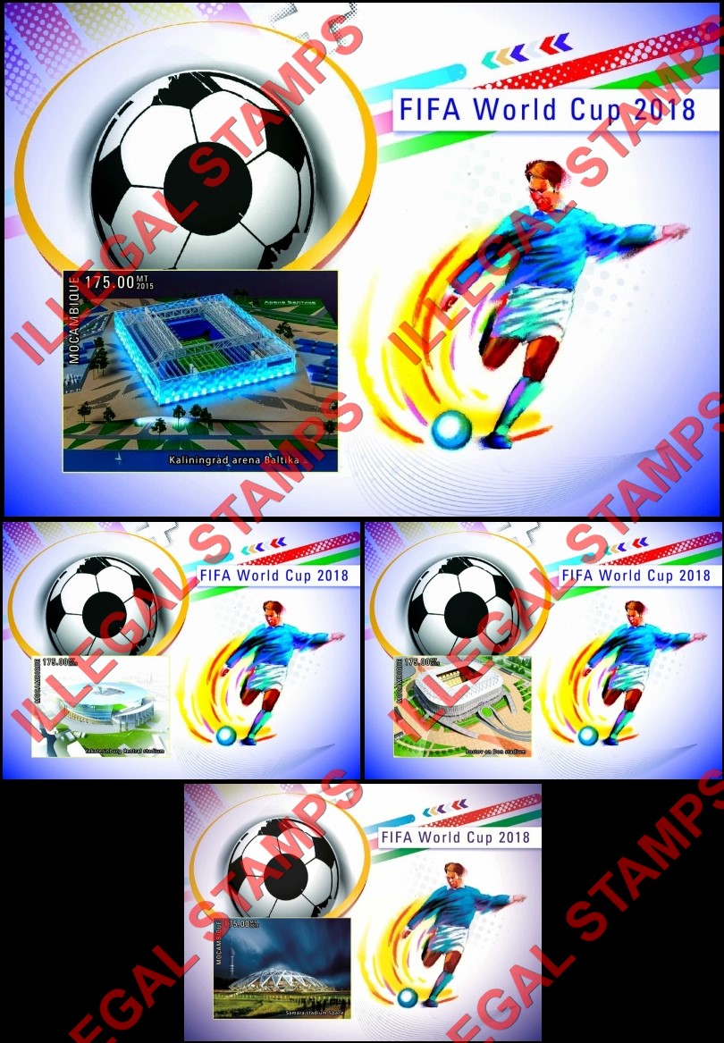 Mozambique 2015 FIFA World Cup Soccer in 2018 Counterfeit Illegal Stamp Souvenir Sheets of 1 (Part 1) Mozambique 2015 FIFA World Cup Soccer in 2018 Counterfeit Illegal Stamp Souvenir Sheets of 1 (Part 1)