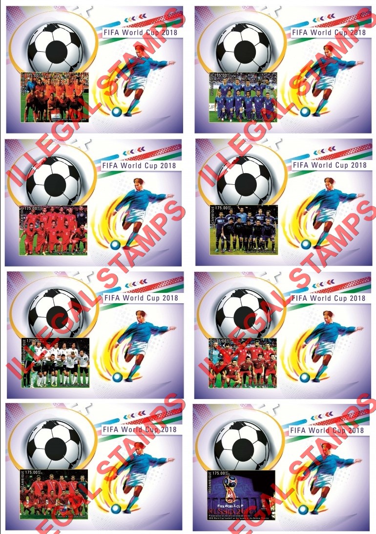 Mozambique 2015 FIFA World Cup Soccer in 2018 Counterfeit Illegal Stamp Souvenir Sheets of 1 (Part 3) Mozambique 2015 FIFA World Cup Soccer in 2018 Counterfeit Illegal Stamp Souvenir Sheets of 1 (Part 3)