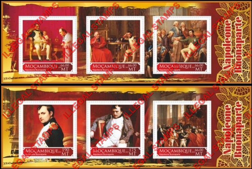 Mozambique 2019 Napoleon Bonaparte (different a) Counterfeit Illegal Stamp Souvenir Sheets of 3 Mozambique 2019 Napoleon Bonaparte (different a) Counterfeit Illegal Stamp Souvenir Sheets of 3