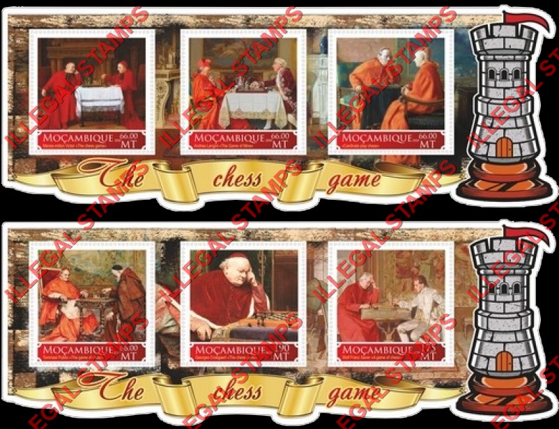 Mozambique 2020 Chess The Chess Game Counterfeit Illegal Stamp Souvenir Sheets of 3 Mozambique 2020 Chess The Chess Game Counterfeit Illegal Stamp Souvenir Sheets of 3