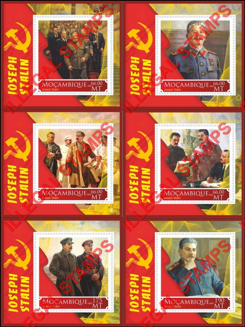 Mozambique 2020 Joseph Stalin Counterfeit Illegal Stamp Souvenir Sheets of 1 Mozambique 2020 Joseph Stalin Counterfeit Illegal Stamp Souvenir Sheets of 1
