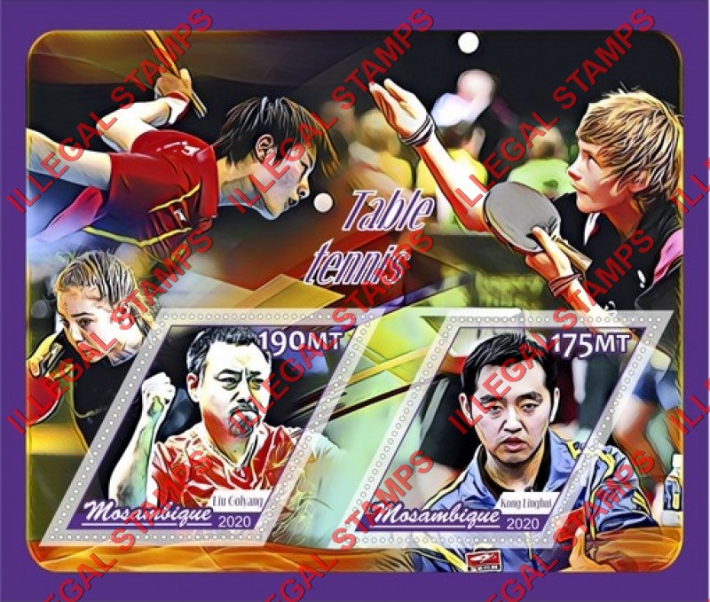 Mozambique 2020 Table Tennis Players Counterfeit Illegal Stamp Souvenir Sheet of 2 Mozambique 2020 Table Tennis Players Counterfeit Illegal Stamp Souvenir Sheet of 2