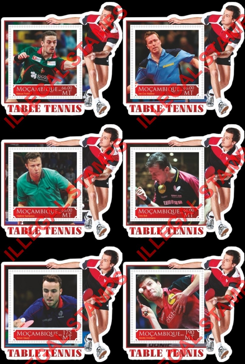 Mozambique 2021 Table Tennis Players Counterfeit Illegal Stamp Souvenir Sheets of 1 Mozambique 2021 Table Tennis Players Counterfeit Illegal Stamp Souvenir Sheets of 1