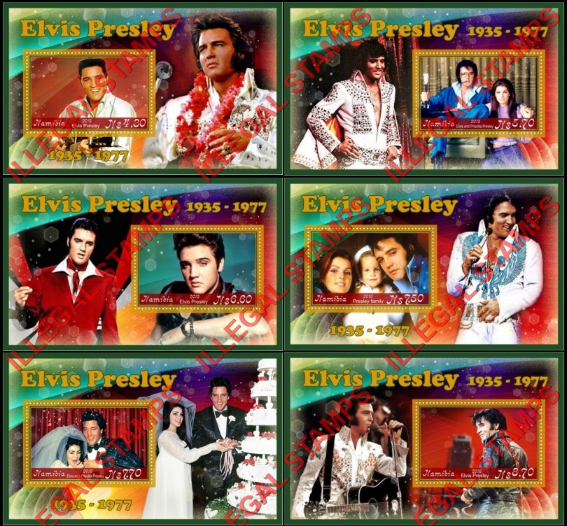 Namibia 2018 Elvis Presley Illegal Stamp Souvenir Sheets of 1