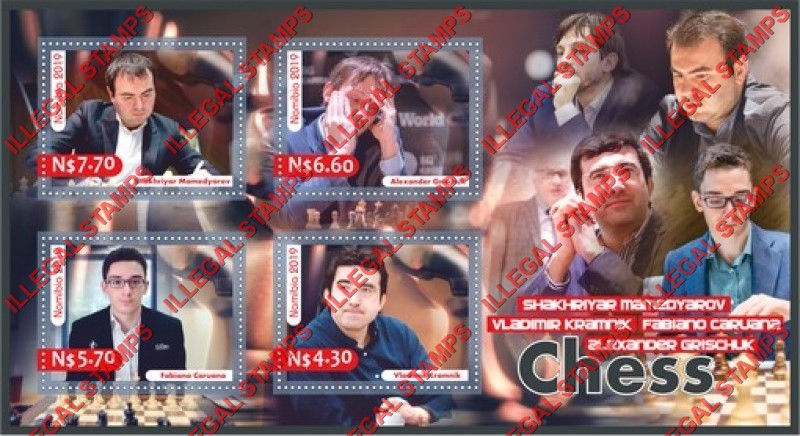 Namibia 2019 Chess Players Illegal Stamp Souvenir Sheet of 4 Namibia 2019 Chess Players Illegal Stamp Souvenir Sheet of 4