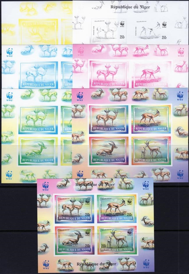 Niger 1998 Gazella World Wildlife Fund (WWF) Genuine Color Proof Set