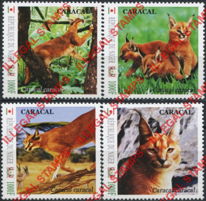 Niger 2012 Animals Caracals WW Illegal Stamp Set of 4 Niger 2012 Animals Caracals WW Illegal Stamp Set of 4