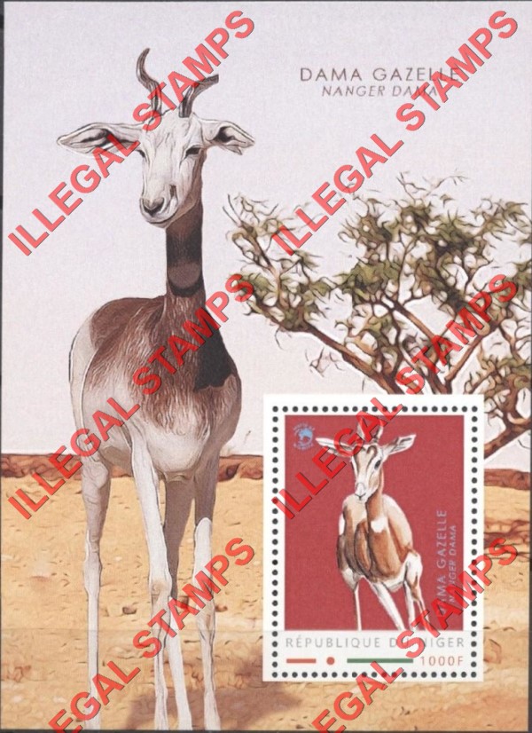 Niger 2012 Animals Gazelle WW Illegal Stamp Souvenir Sheet of 1 Niger 2012 Animals Gazelle WW Illegal Stamp Souvenir Sheet of 1