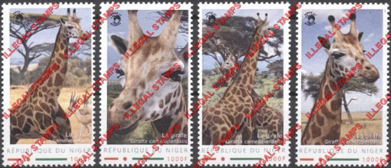 Niger 2012 Animals Giraffes WW Illegal Stamp Set of 4 Niger 2012 Animals Giraffes WW Illegal Stamp Set of 4