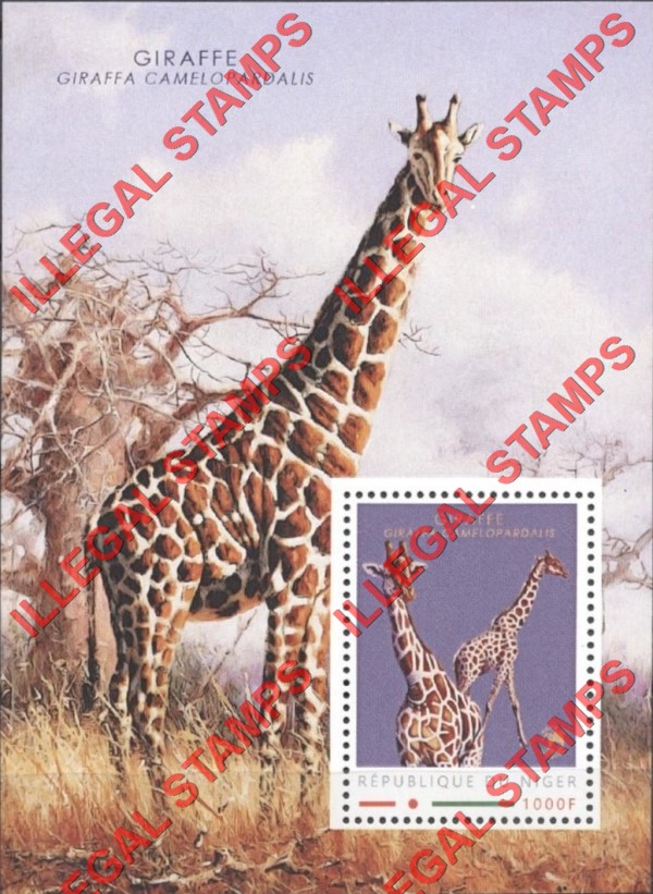 Niger 2012 Animals Giraffes WW Illegal Stamp Souvenir Sheet of 1 Niger 2012 Animals Giraffes WW Illegal Stamp Souvenir Sheet of 1