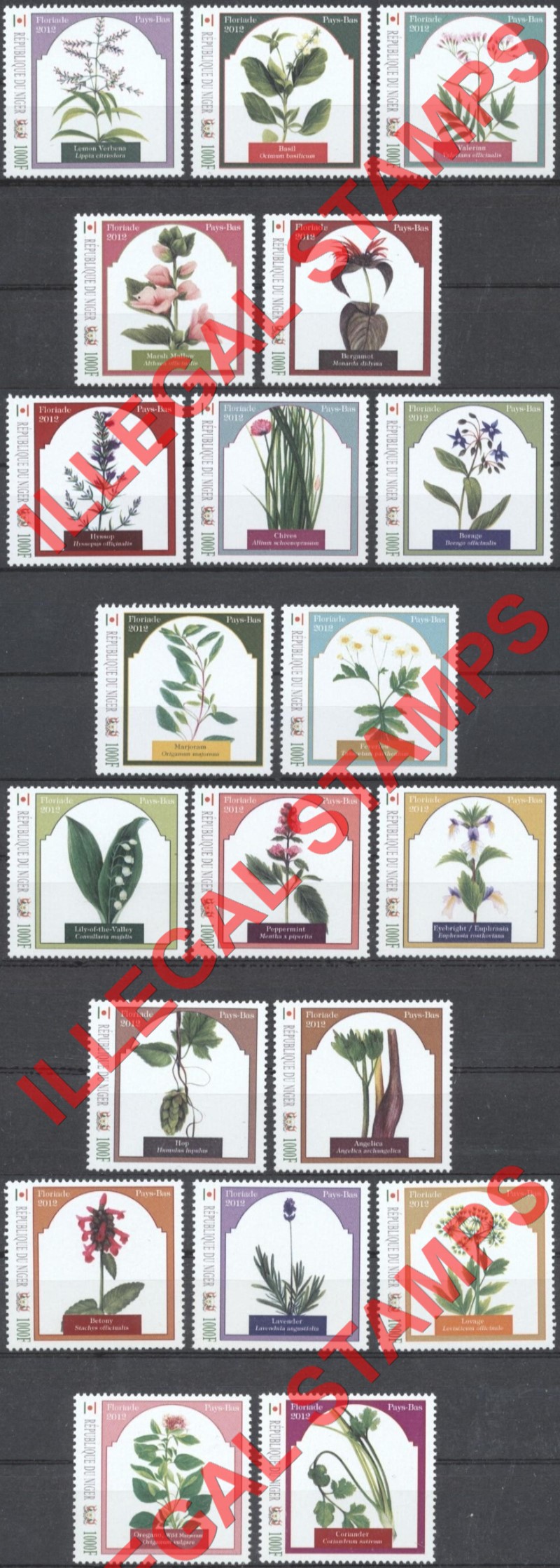Niger 2012 Flowers Illegal Stamp Set of 20 Niger 2012 Flowers Illegal Stamp Set of 20