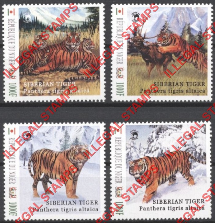 Niger 2014 Animals Tigers WW Illegal Stamp Set of 4 Niger 2014 Animals Tigers WW Illegal Stamp Set of 4