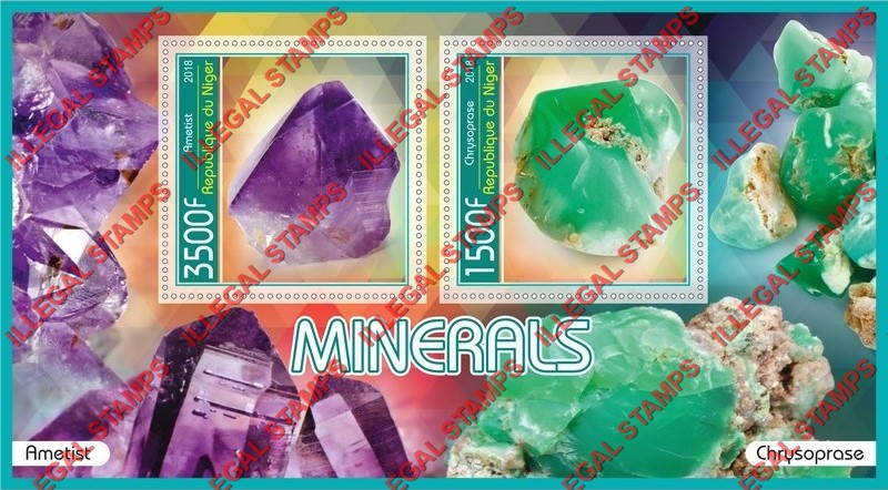Niger 2018 Minerals Illegal Stamp Souvenir Sheet of 2