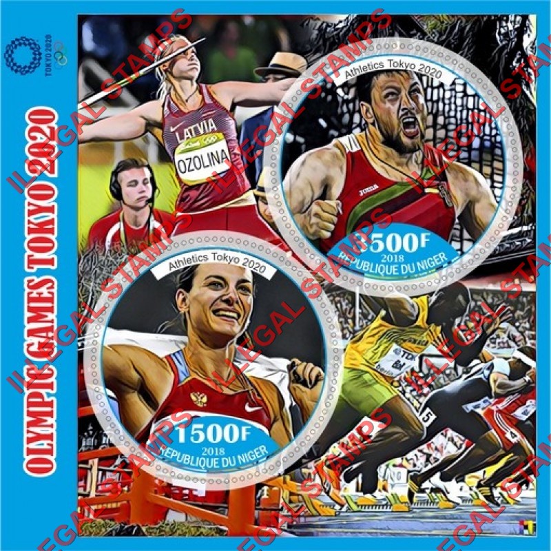 Niger 2018 Olympic Games in Tokyo 2020 Illegal Stamp Souvenir Sheet of 2