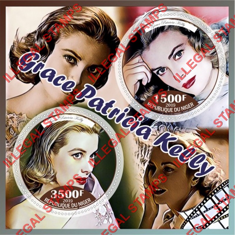 Niger 2019 Grace Kelly Illegal Stamp Souvenir Sheet of 2