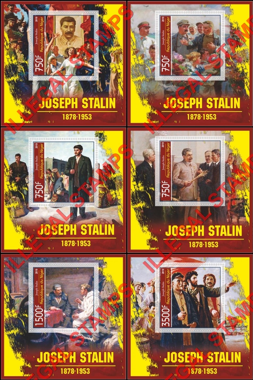 Niger 2019 Joseph Stalin Illegal Stamp Souvenir Sheets of 1