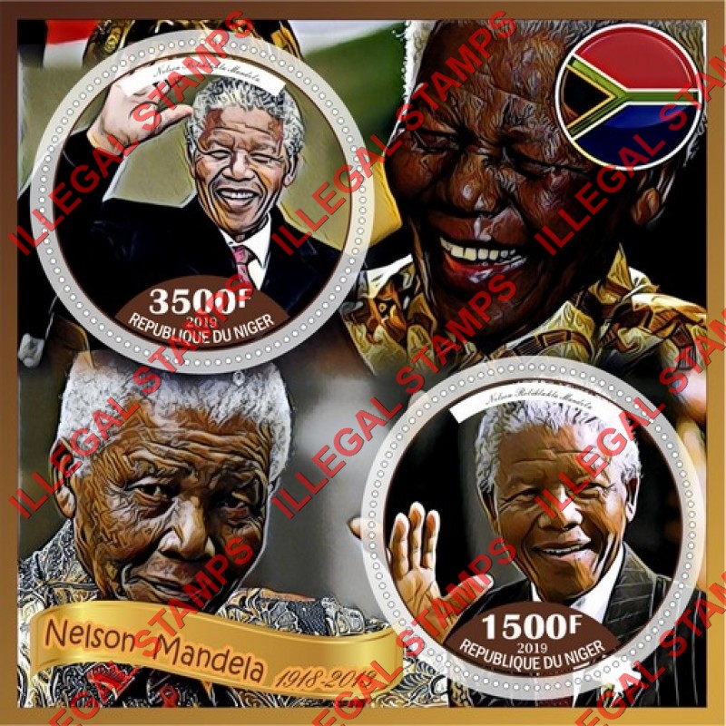 Niger 2019 Nelson Mandela Illegal Stamp Souvenir Sheet of 2