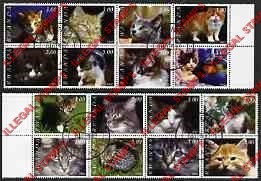 Rwanda 2002 Cats Illegal Stamp Set of 16 Rwanda 2002 Cats Illegal Stamp Set of 16