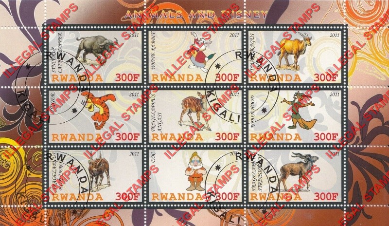 Rwanda 2011 Animals and Disney Characters Illegal Stamp Sheets of 9 (Part 3) Rwanda 2011 Animals and Disney Characters Illegal Stamp Sheets of 9 (Part 3)