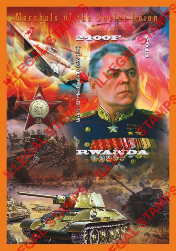 Rwanda 2013 Marshals of the Soviet Union Illegal Stamp Souvenir Sheet of 1 (Example) Rwanda 2013 Marshals of the Soviet Union Illegal Stamp Souvenir Sheet of 1 (Example)