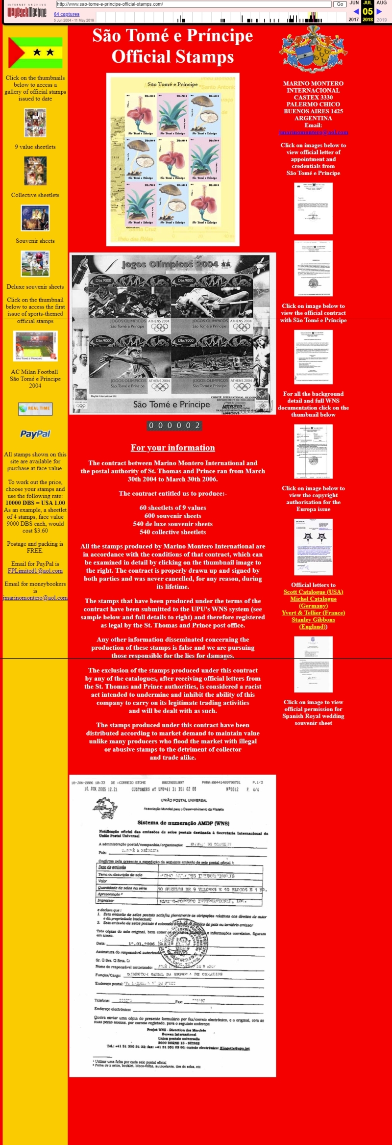 Bogus Webpage Made to Convince People that Montero Illegal Stamps are Legal