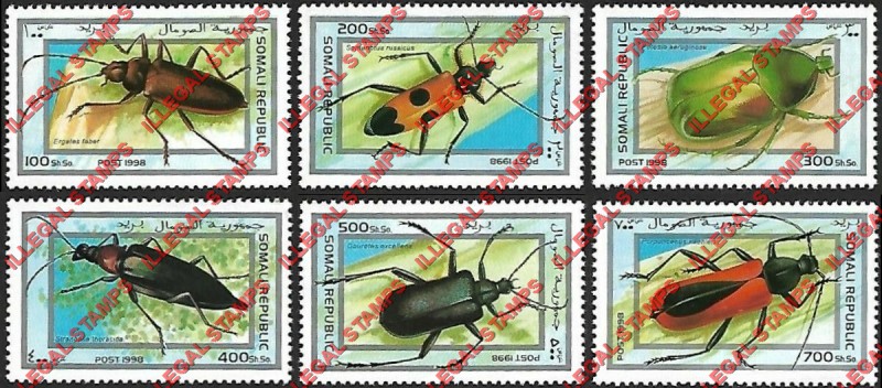 Somalia 1998 Insects Illegal Stamp Set of 6 Somalia 1998 Insects Illegal Stamp Set of 6