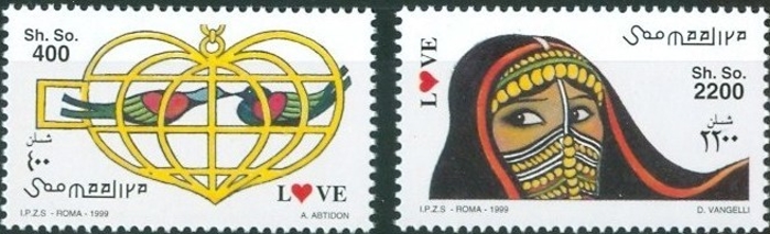 Somalia 1999 Love Stamps Michel 774-775 Somalia 1999 Love Stamps Michel 774-775