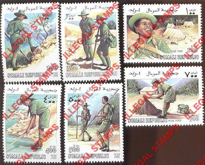Somalia 1999 Scouts Illegal Stamp Set of 6 Somalia 1999 Scouts Illegal Stamp Set of 6