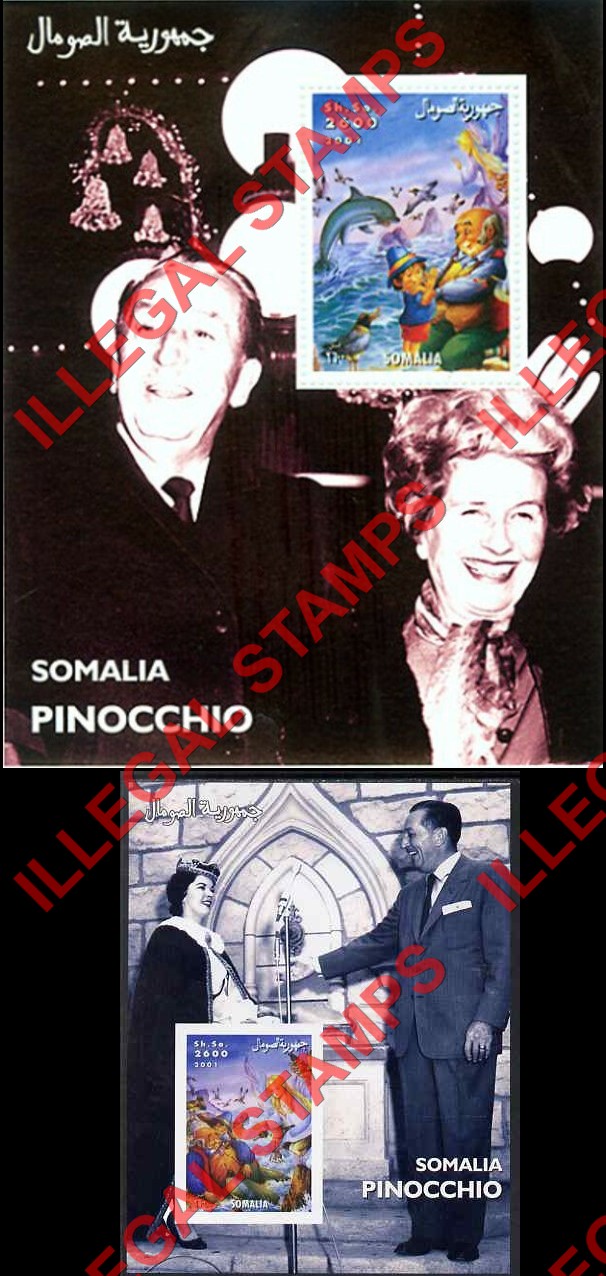 Somalia 2001 Pinocchio Christmas Walt Disney Illegal Stamp Souvenir Sheets of 1 (Part 2) Somalia 2001 Pinocchio Christmas Walt Disney Illegal Stamp Souvenir Sheets of 1 (Part 2)