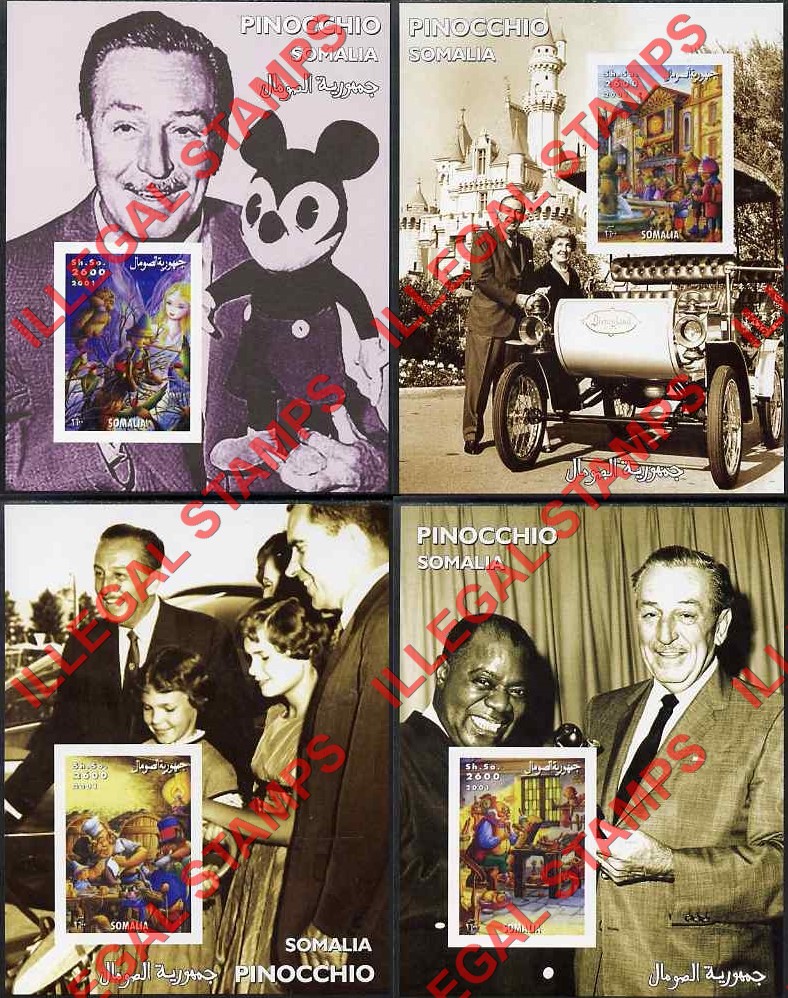 Somalia 2001 Pinocchio Christmas Walt Disney Illegal Stamp Souvenir Sheets of 1 (Part 3) Somalia 2001 Pinocchio Christmas Walt Disney Illegal Stamp Souvenir Sheets of 1 (Part 3)