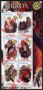 Somalia 2002 Birds Illegal Stamp Souvenir Sheet of 6 Somalia 2002 Birds Illegal Stamp Souvenir Sheet of 6