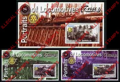 Somalia 2002 Portraits of Locomotives Illegal Stamp Souvenir Sheets of 1 Somalia 2002 Portraits of Locomotives Illegal Stamp Souvenir Sheets of 1