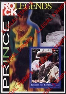 Somalia 2002 Rock Legends Prince Illegal Stamp Souvenir Sheet of 1 Somalia 2002 Rock Legends Prince Illegal Stamp Souvenir Sheet of 1