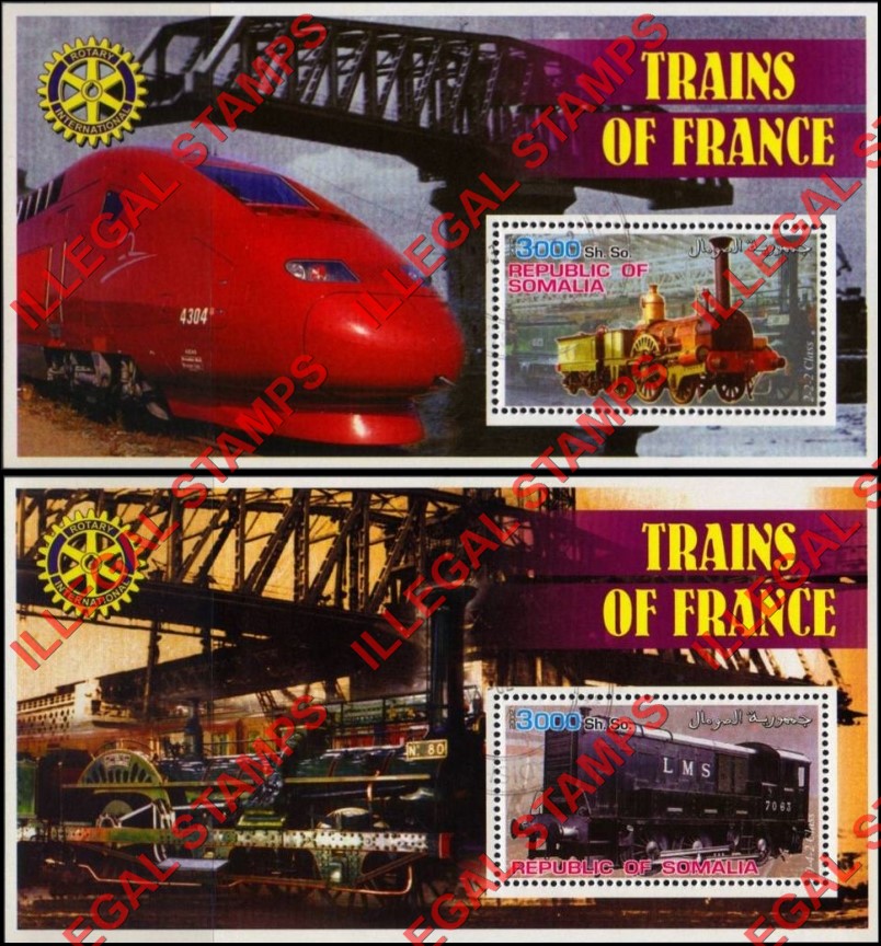 Somalia 2002 Trains of France Illegal Stamp Souvenir Sheets of 1 Somalia 2002 Trains of France Illegal Stamp Souvenir Sheets of 1