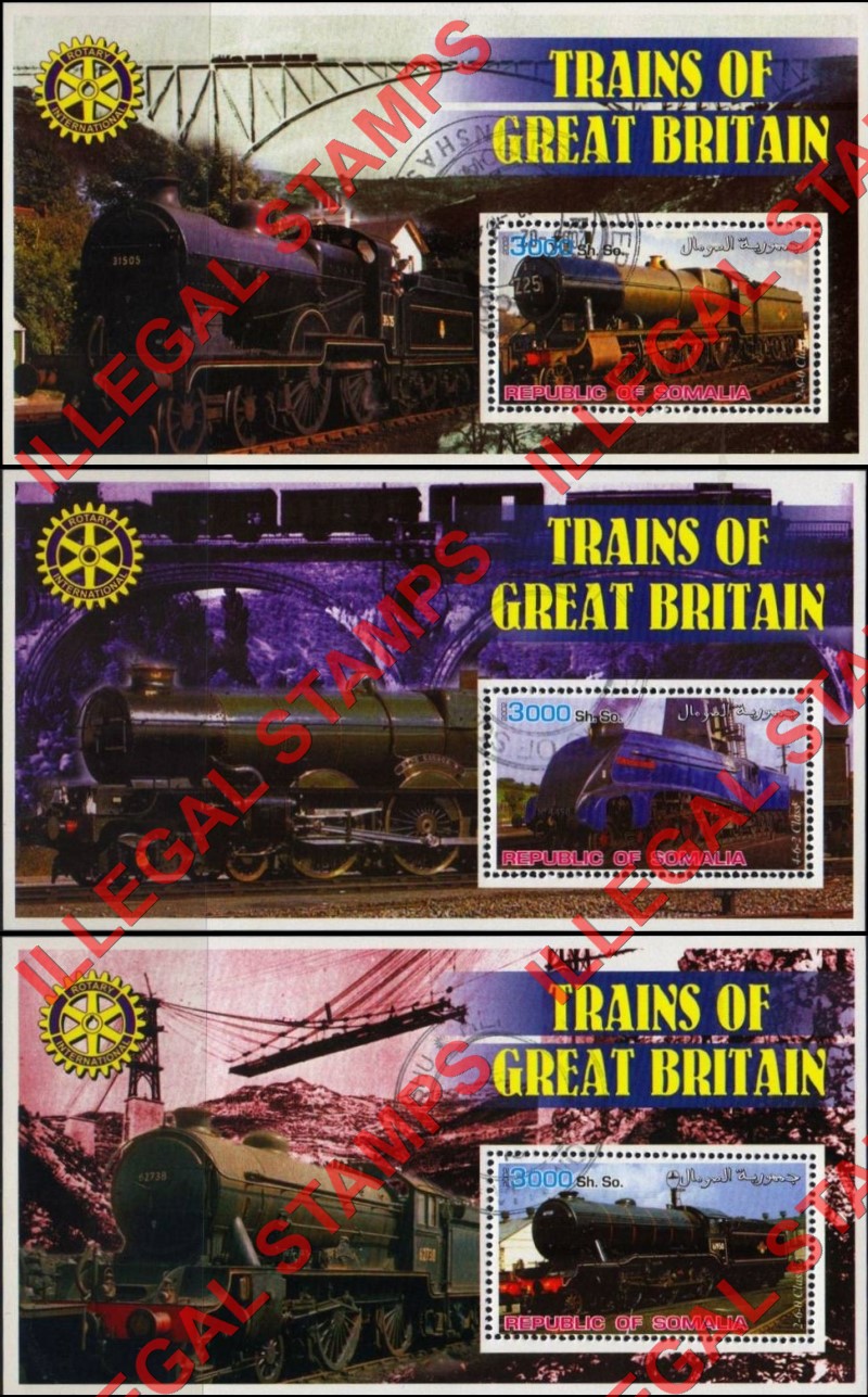Somalia 2002 Trains of Great Britain Illegal Stamp Souvenir Sheets of 1 Somalia 2002 Trains of Great Britain Illegal Stamp Souvenir Sheets of 1