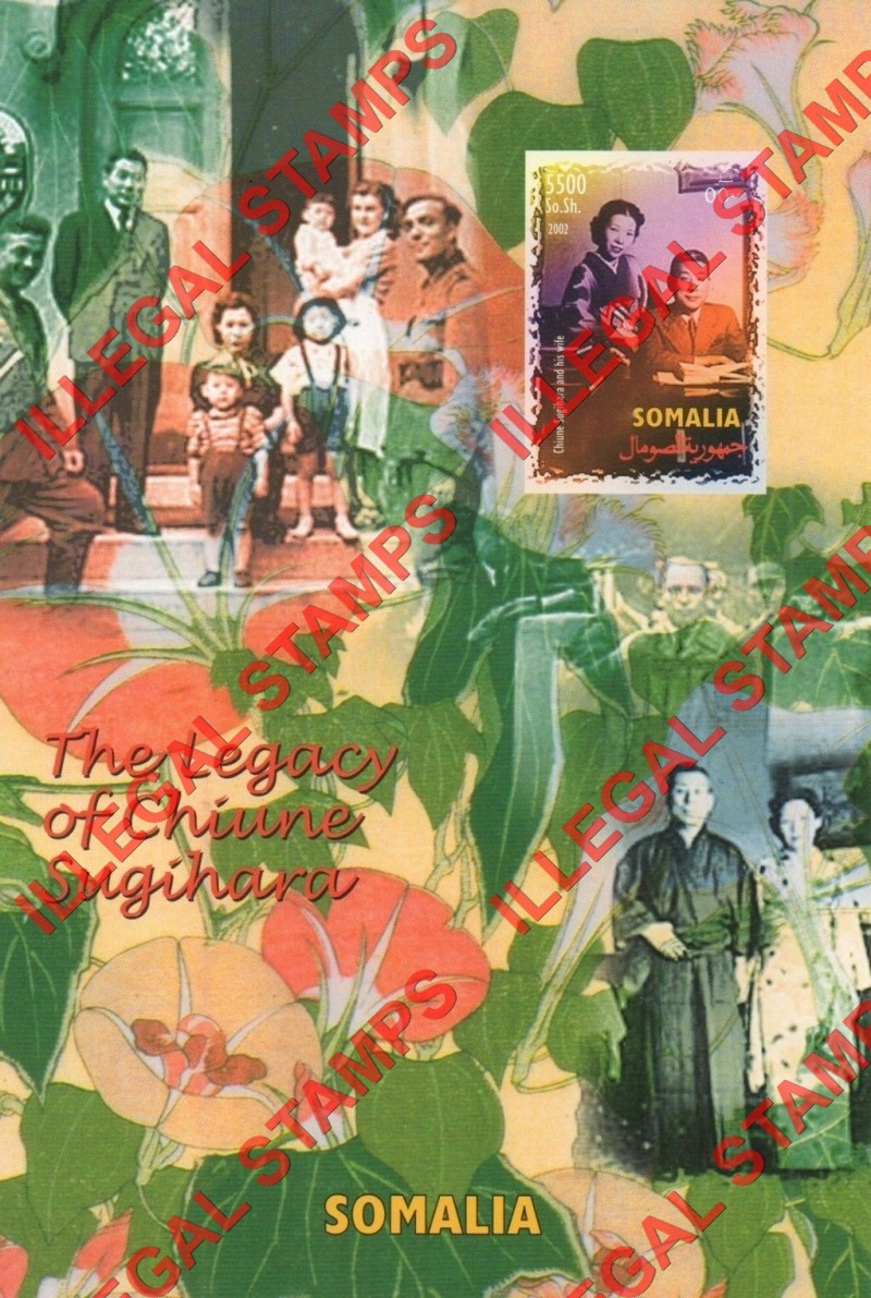 Somalia 2002 Legacy of Chiune Sugihara Illegal Stamp Souvenir Sheet of 1 Somalia 2002 Legacy of Chiune Sugihara Illegal Stamp Souvenir Sheet of 1